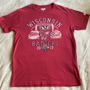 Red Wisconsin badgers shirt.